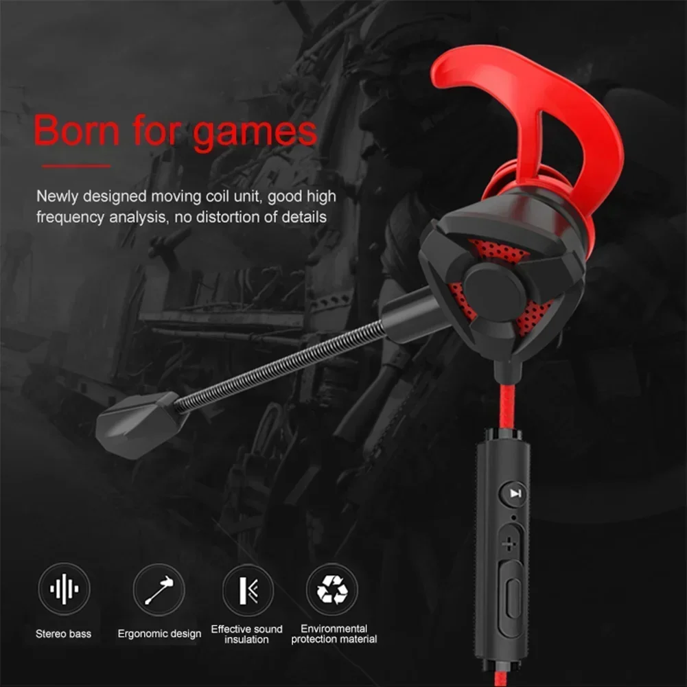 Wired Earphone Mic - Gamer Headphones com microfone, fone de