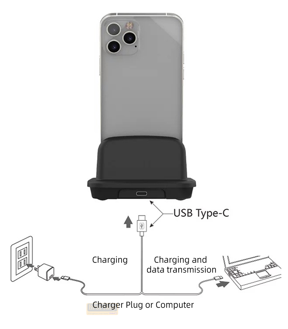 Usb C Earphone - Suporte de Carregamento Sem Fio 120W