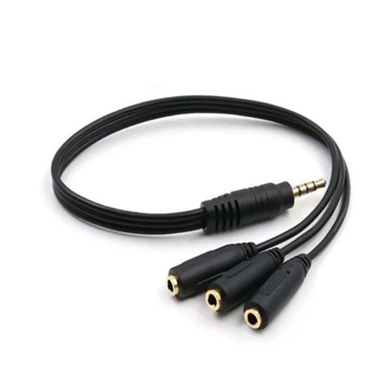 Earphone Splitter Jack - Adaptador Divisor de Áudio Auxiliar de