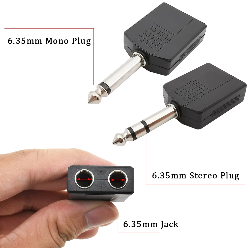 Earphone Splitter Jack - 2 pçs 1/4 