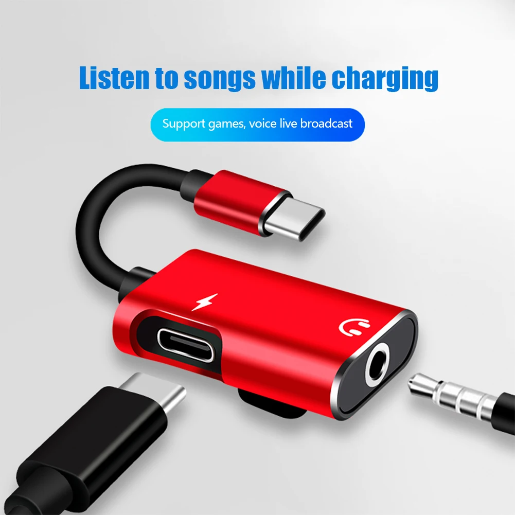 Earphone Splitter Jack - Adaptador Tipo C para Conector de
