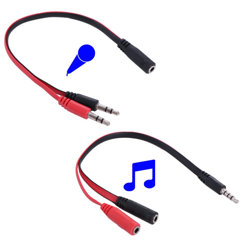 Earphone Splitter Jack - 1 macho para 2 fêmea 3.5