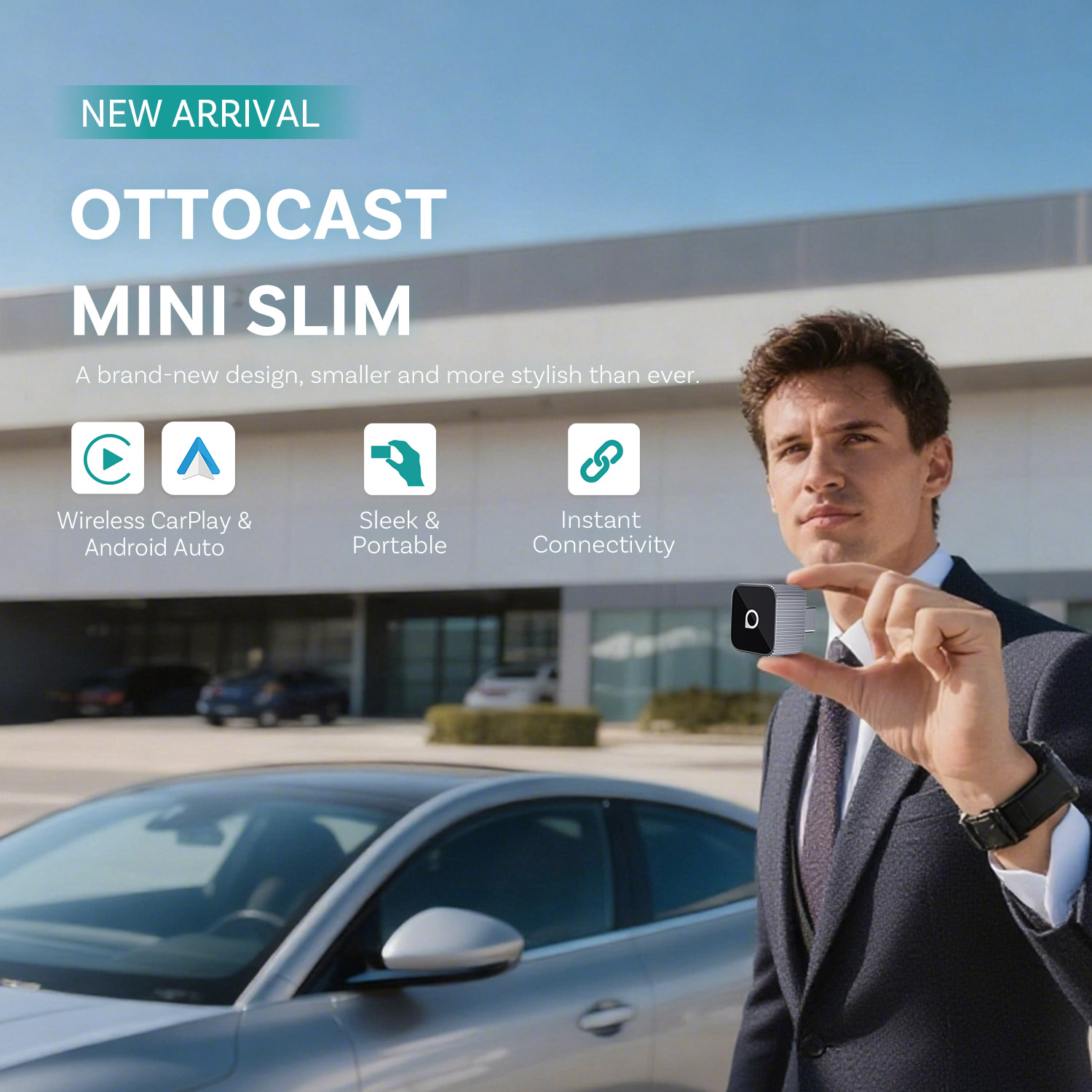 Bluetooth Adapter Receiver - Ottocast mini fino sem fio carplay