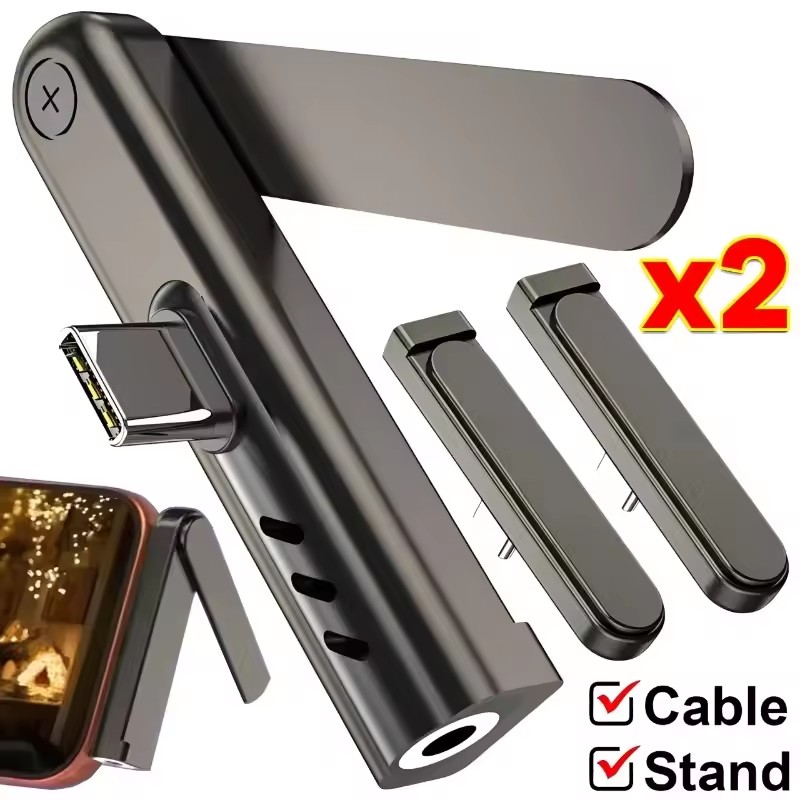 Adaptador dobrável portátil US - Headphone Stand Desk avaliação e preço
