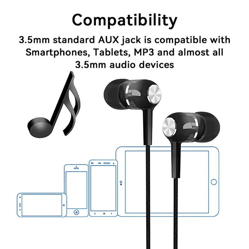 Fone de Ouvido com Fio 3.5mm ( - Wired Earphone Mic avaliação e preço