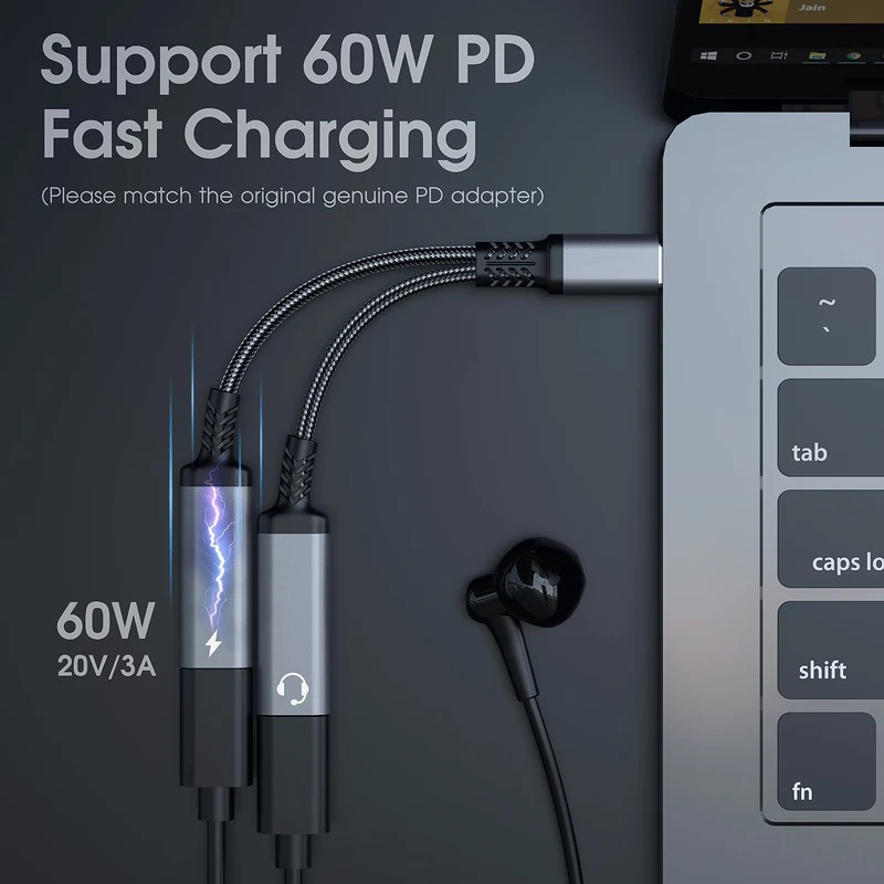 Otg 2 em 1 usb c divisor para  - Earphone Splitter Jack avaliação e preço