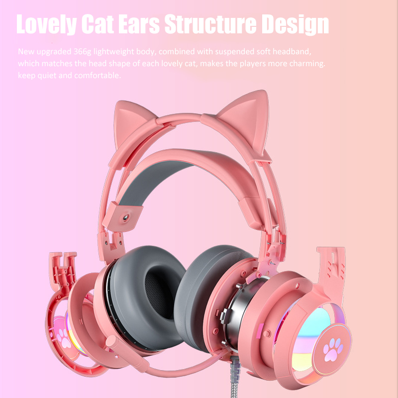 Cute Cat Ear Gaming Headphones - Gaming Headset Rgb avaliação e preço