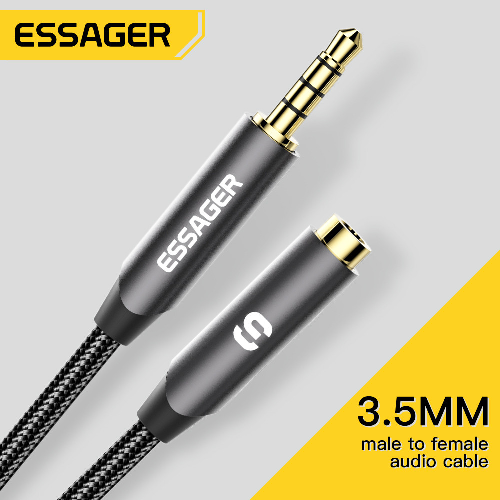 ESSAGER-Cabo De Extensão De Au - Earphone Splitter Jack avaliação e preço